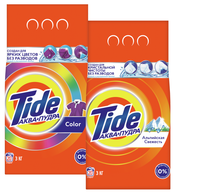 Порошок стиральный "Tide" Color, Альпийская свежесть, 3кг