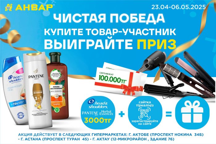 Акция «Чистая победа» — выиграй призы с Head & Shoulders, Pantene и Herbal Essences!