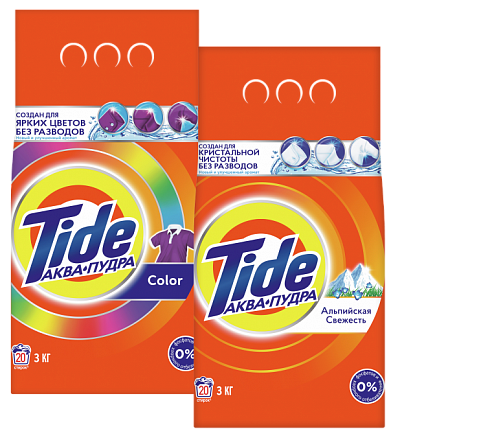 Порошок стиральный "Tide" Color, Альпийская свежесть, 3кг