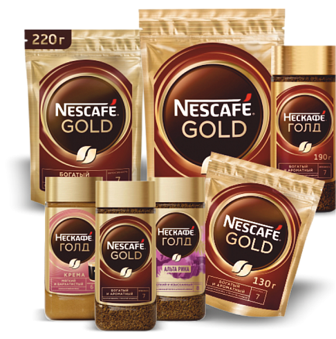 Кофе Nescafe Gold 95г, 130г, 190г, 220г, 320г