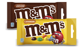 Драже M&M's с арахисом, шоколадное 45г 